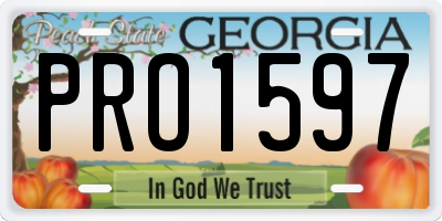 GA license plate PRO1597