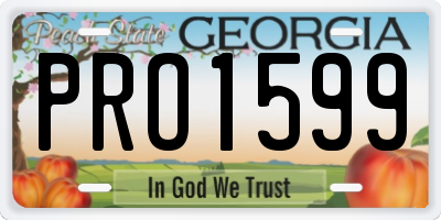 GA license plate PRO1599