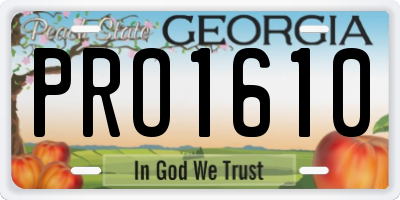 GA license plate PRO1610