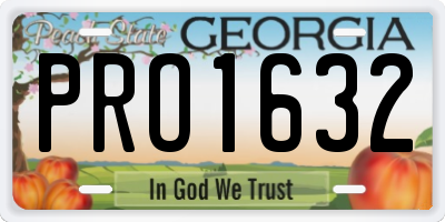 GA license plate PRO1632