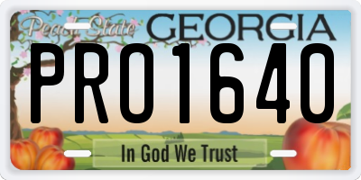 GA license plate PRO1640