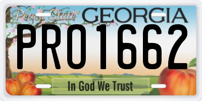 GA license plate PRO1662