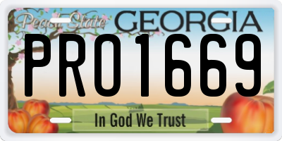 GA license plate PRO1669