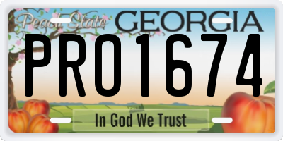 GA license plate PRO1674