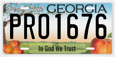 GA license plate PRO1676