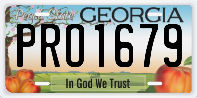 GA license plate PRO1679