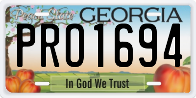 GA license plate PRO1694