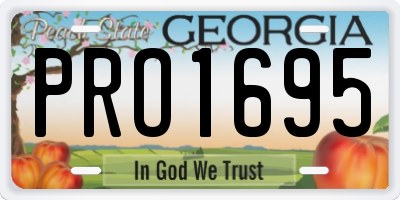 GA license plate PRO1695