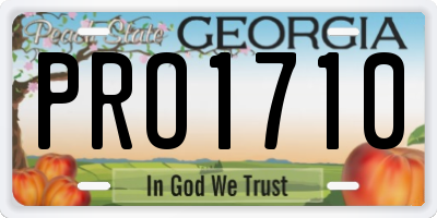 GA license plate PRO1710