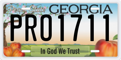 GA license plate PRO1711