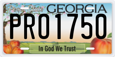 GA license plate PRO1750