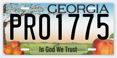 GA license plate PRO1775
