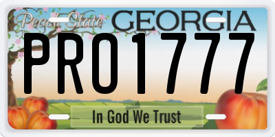 GA license plate PRO1777