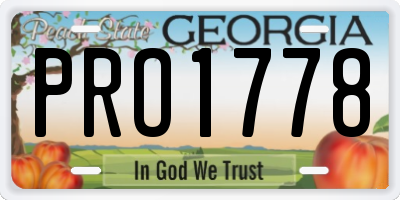 GA license plate PRO1778