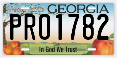 GA license plate PRO1782