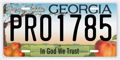 GA license plate PRO1785