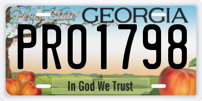GA license plate PRO1798
