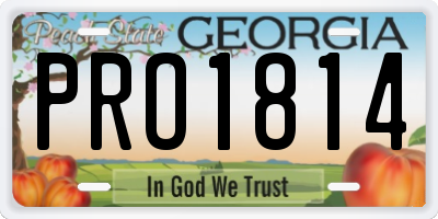 GA license plate PRO1814
