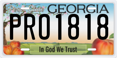GA license plate PRO1818