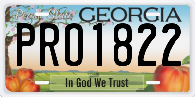 GA license plate PRO1822