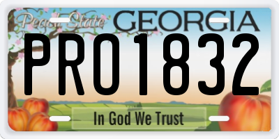 GA license plate PRO1832
