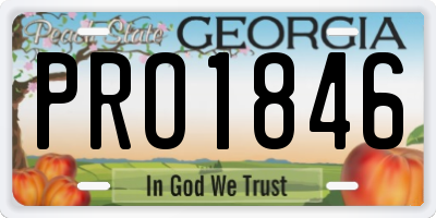 GA license plate PRO1846