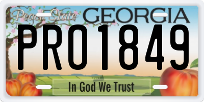 GA license plate PRO1849