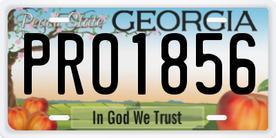 GA license plate PRO1856