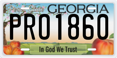 GA license plate PRO1860