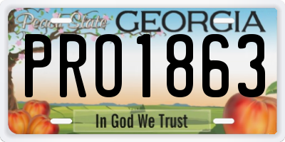 GA license plate PRO1863
