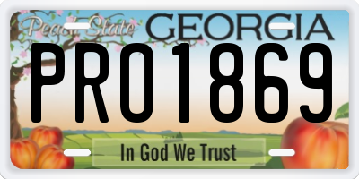 GA license plate PRO1869