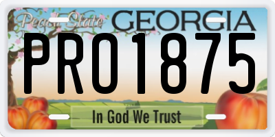 GA license plate PRO1875