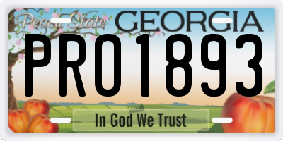 GA license plate PRO1893