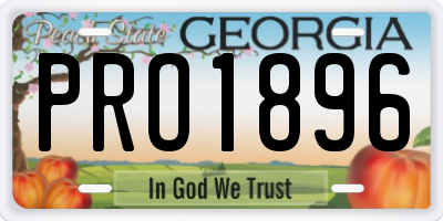 GA license plate PRO1896