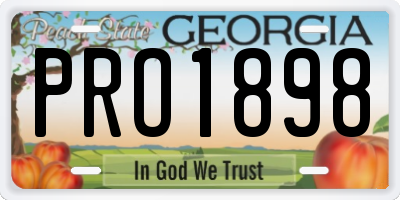 GA license plate PRO1898