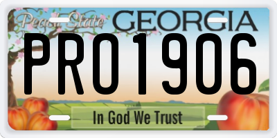 GA license plate PRO1906
