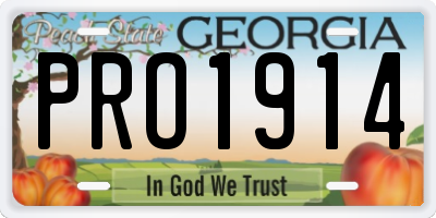 GA license plate PRO1914