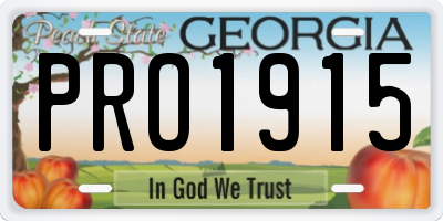 GA license plate PRO1915