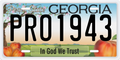 GA license plate PRO1943