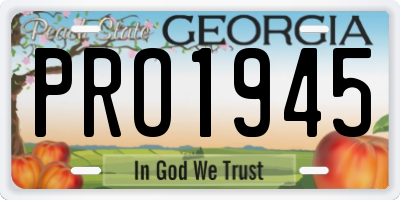 GA license plate PRO1945