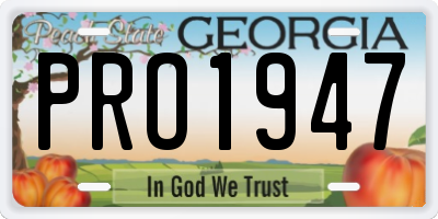 GA license plate PRO1947