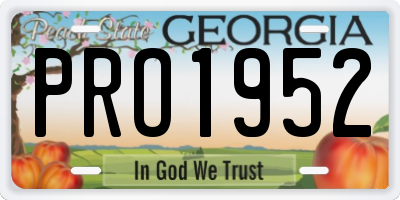 GA license plate PRO1952