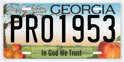 GA license plate PRO1953
