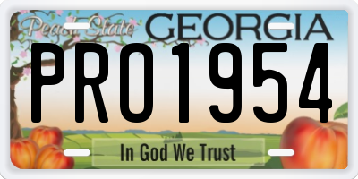GA license plate PRO1954