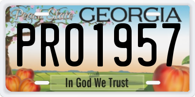 GA license plate PRO1957
