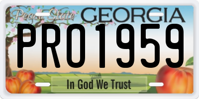 GA license plate PRO1959