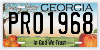 GA license plate PRO1968