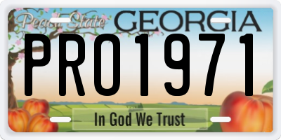 GA license plate PRO1971
