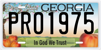 GA license plate PRO1975