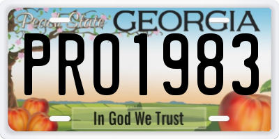GA license plate PRO1983